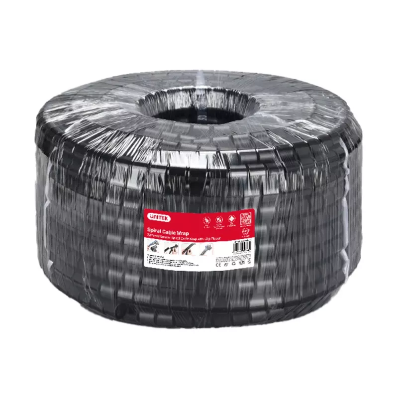 UNITEK Spiral Cable Organizer, 5m, 22mm Diameter, Black