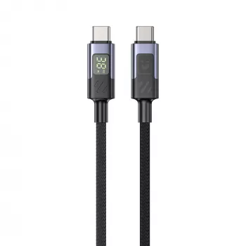 UNITEK USB-C PD 60W 480Mbps Cable with Display 2m Braided Black