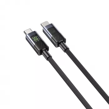 UNITEK USB-C PD 60W 480Mbps Cable with Display 2m Braided Black