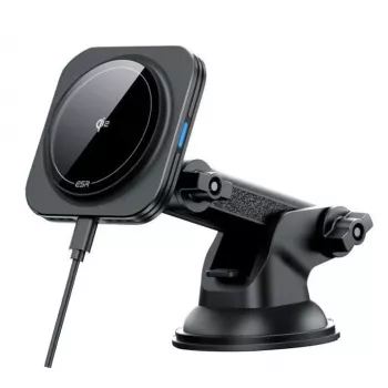 ESR HaloLock Magnetic MagSafe Dashboard Car Mount Wireless Charger Qi2 15W Black