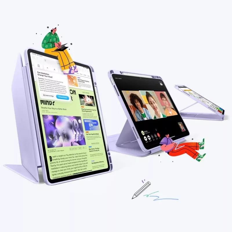 ESR Flip Hybrid Case iPad Air 13 colių (M2 2024) - Violetinė