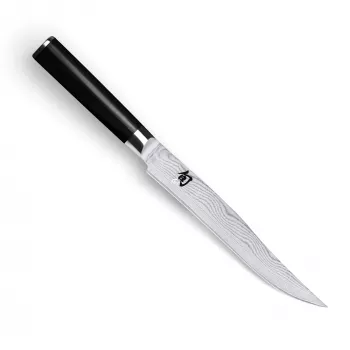 KAI Shun Classic Carving Knife 20 cm VG-10 Damascus Steel Black Pakkawood Handle