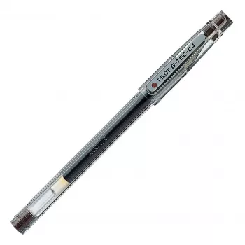 PILOT PEN G-Tec C4 0,4 mm gelinis rašiklis permatomu korpusu, juodas rašalas