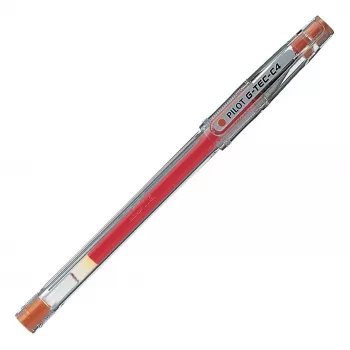 Pilot Pen G-Tec C4 0,4 mm gelinis rašiklis su voleliu, skaidrus korpusas, juodas rašalas