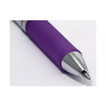 Pentel BL77-VO EnerGel Gel rašiklis - 0,7 mm - violetinis rašalas - sidabrinis korpusas - vidutinė linija - 12 vnt. pakuotė