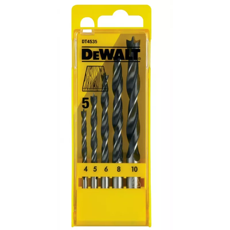 DEWALT DT4535 Gręžtų rinkinys su centravimo antgaliu, 5 vnt., 4-10 mm