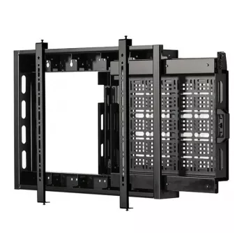 B-TECH BT7883/B Plokščiaekranis sieninis laikiklis su ištraukiamu AV įrangos staliuku, VESA 600x400, 70 kg, juodas
