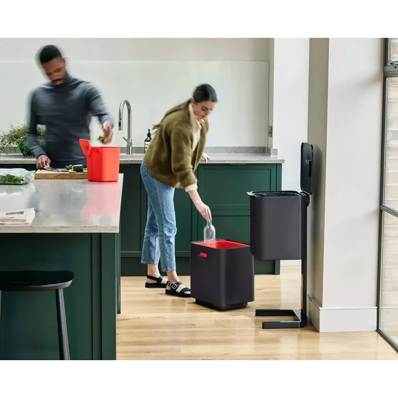 Joseph Joseph Totem Max 60L juodos spalvos atliekų ir perdirbimo konteineris