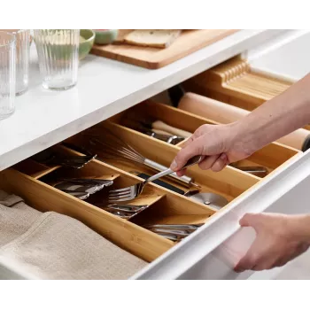 Joseph Joseph DrawerStore Bamboo Cutlery, Utensil & Gadget Organizer