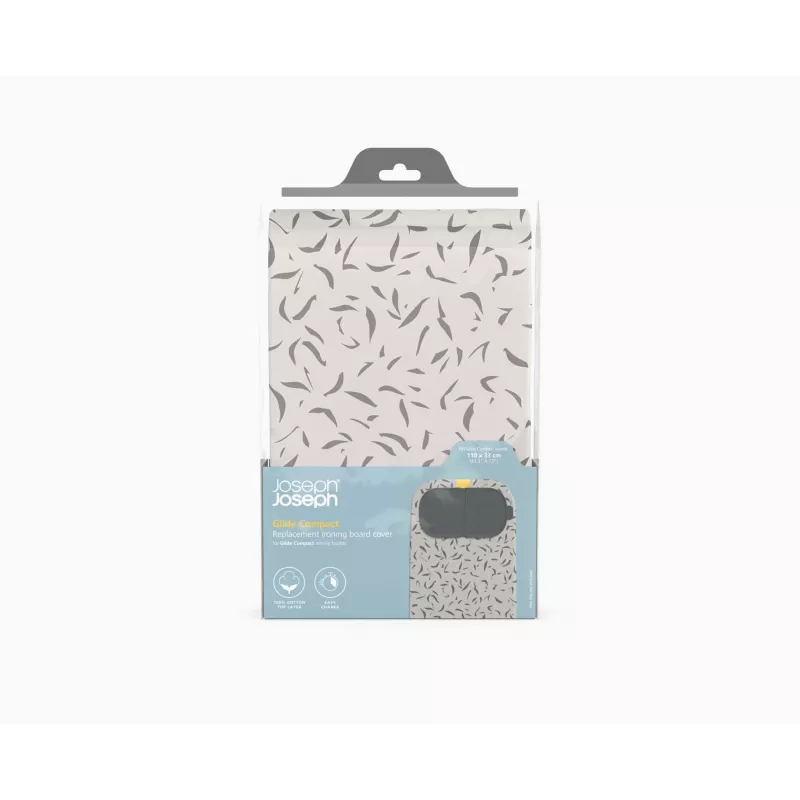 Joseph Joseph Glide Compact lyginimo lentos užvalkalas 110 x 33 cm lentoms, 100 % medvilnės viršutinis sluoksnis su minkštu pamušalu, ekri spalvos (50048)