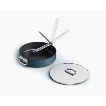 Joseph Joseph Space Fold Handle Ceramic Non-Stick 28cm Blue Saute Pan su dangčiu