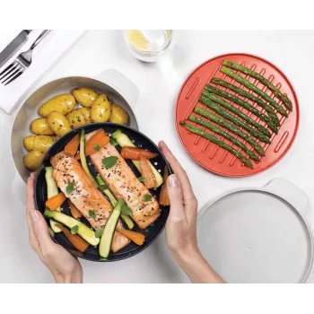 Joseph Joseph M-Cuisine 4 dalių oranžinis mikrobangų krosnelės maisto gaminimo rinkinys