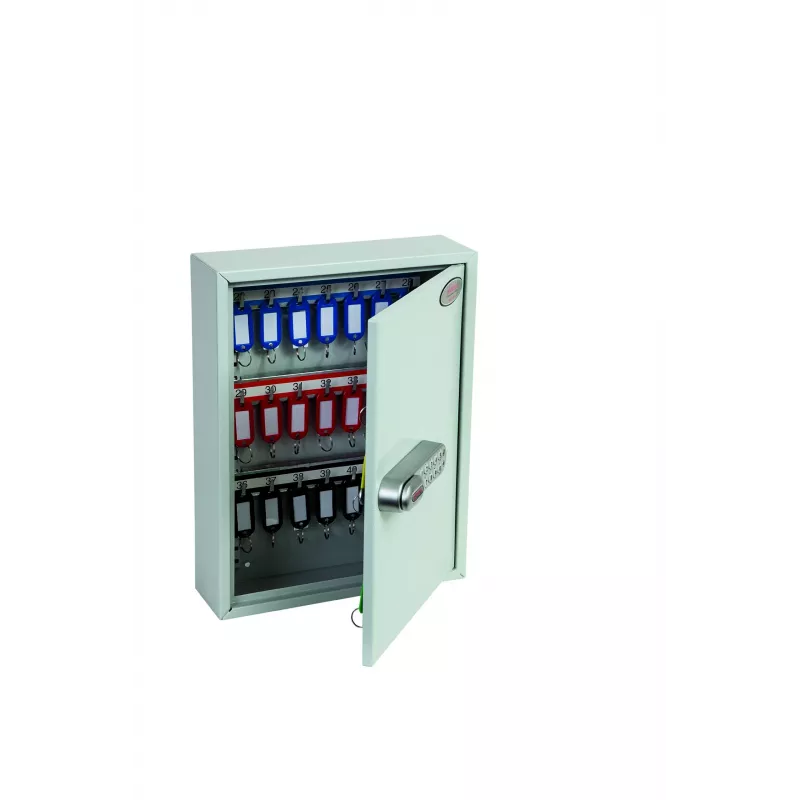Phoenix Safe KC0601E raktų spinta – pilka – 42 kabliukai – elektroninis užraktas – montuojama ant sienos – 270 x 80 x 350 mm