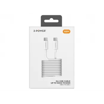 2-POWER 100W USB-C į USB-C laidas 2m Juodas