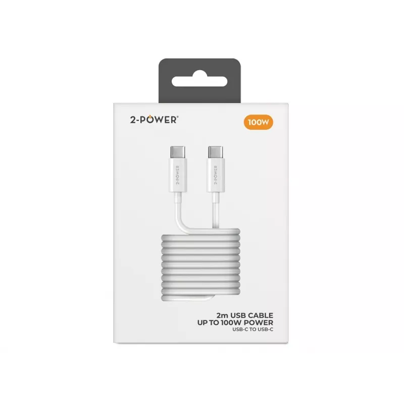 2-POWER 100W USB-C į USB-C laidas 2m Juodas