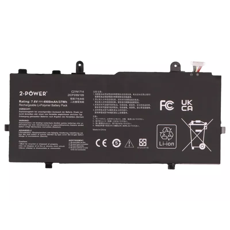 2-POWER Pagrindinis akumuliatorius 7,6V 4900mAh, skirtas „Asus VivoBook Flip TP401N“