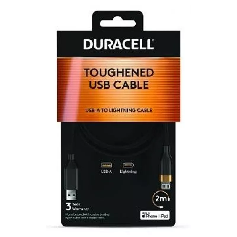 2-Power 2m USB-A to Lightning laidas - juodas