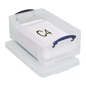 Really Useful Boxes 12C Laikymo Dėžė - 12 Litrų - Peršviečiama - Stačiakampė - Polipropilenas - Užsegamas Dangtis