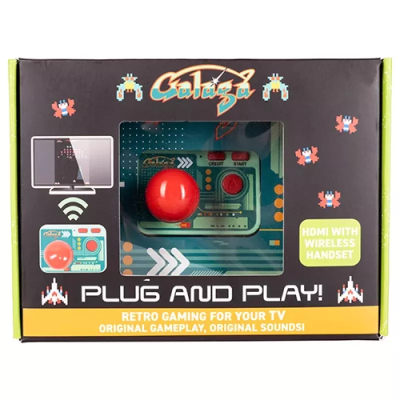 FIZZ CREATIONS Retro Arcade Galaga Plug & Play Wireless Console su 2 valdikliais