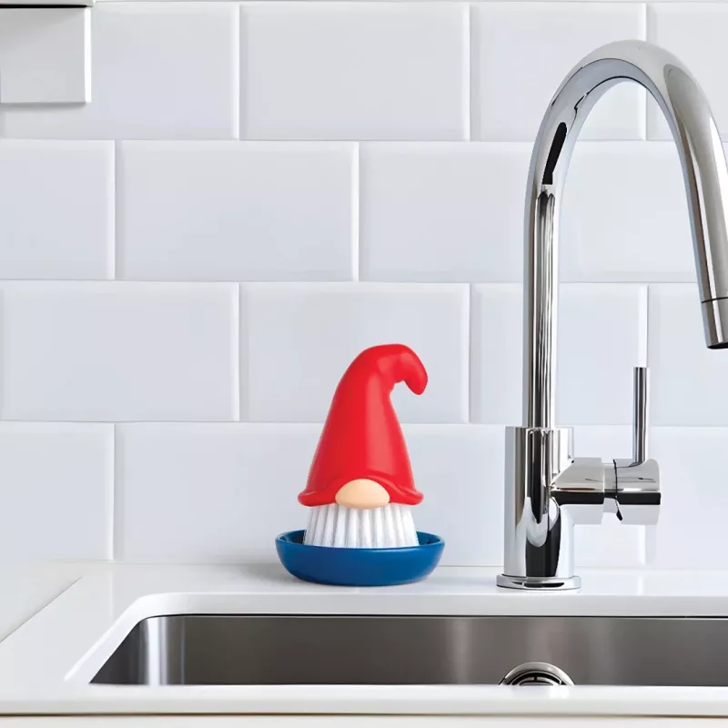 OTOTO Beardy Dish Brush – originalus virtuvės šepečio šveitiklis su integruota pakabinimo skyle