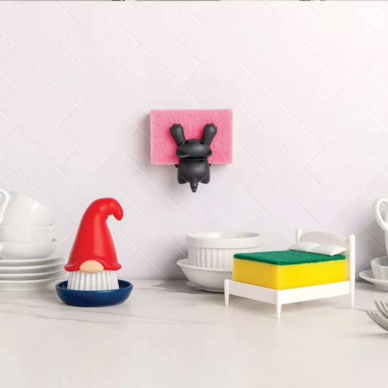 OTOTO Beardy Dish Brush – originalus virtuvės šepečio šveitiklis su integruota pakabinimo skyle