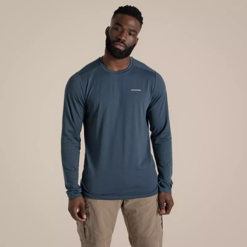Craghoppers NosiLife Abel LS T-Shirt - Blue Stone (M)