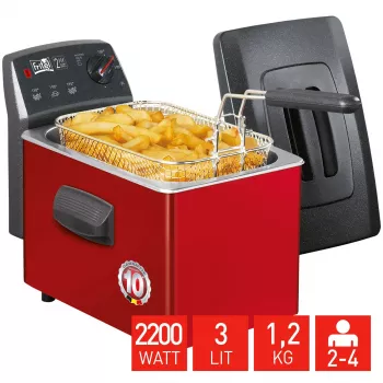 FRITEL TURBO SF Deep Fryer 3L 2200W Black/Red/Grey