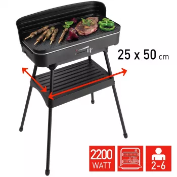 Elektrinė kepsninė su stovu FRITEL Starter BBQ 2246, 2200 W, juoda