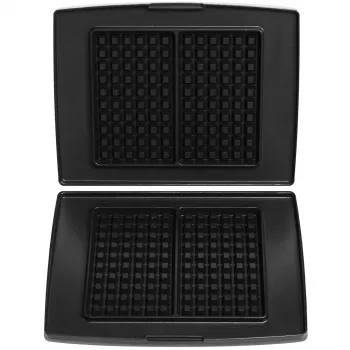 FRITEL Family Waffle Plate Set (2 Plates) for Waffle Maker 1300 Series - Non-Stick Cast Aluminum, Dishwasher Safe, Black/Grey