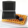 FRITEL Family Waffle Plate Set (2 Plates) for Waffle Maker 1300 Series - Non-Stick Cast Aluminum, Dishwasher Safe, Black/Grey