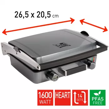 FRITEL WaffleTastic CW 3668 Heart Waffle Maker Metallic Anthracite 1600W