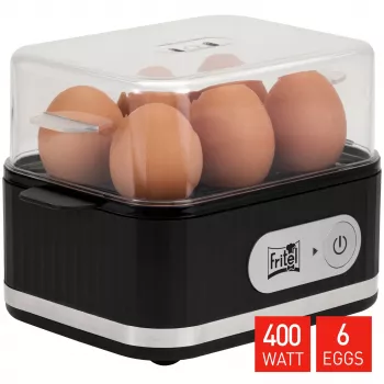 Kiaušinių virimo aparatas FRITEL Family Egg Cooker 400W juodas/skaidrus