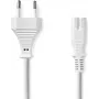 Nedis Power Cable - Euro Male to IEC-320-C7, 3,00 m, Straight, Flat, PVC, White