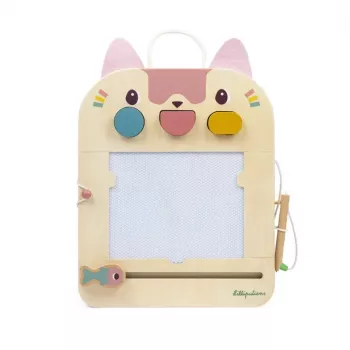 Lilliputiens Wooden Magnetic Drawing Board – Jeanne the Cat 18m+