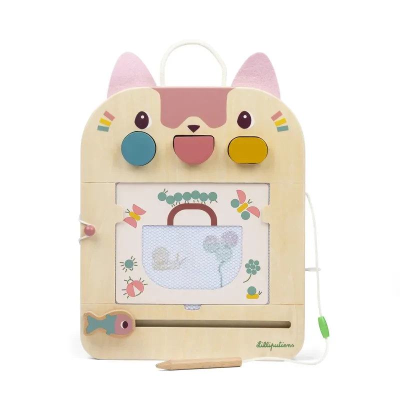 Lilliputiens Wooden Magnetic Drawing Board – Jeanne the Cat 18m+