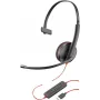 Poly Blackwire C3210 USB-C – 3200 Series – Pridedamas ausinis monofoninis ausinių rinkinys su triukšmo slopinimo mikrofonu – Juoda