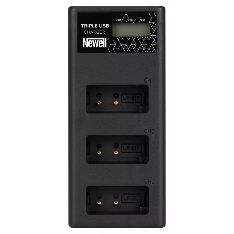 Newell CD-USB-C Triple-Channel Battery Charger, skirta Canon LP-E17
