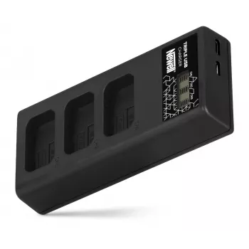 Newell CD-USB-C Trijų kanalų akumuliatorių įkroviklis, skirtas Sony NP-FW50