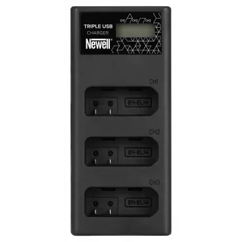 Newell CD-USB-C 3 kanalų baterijų įkroviklis Nikon EN-EL14