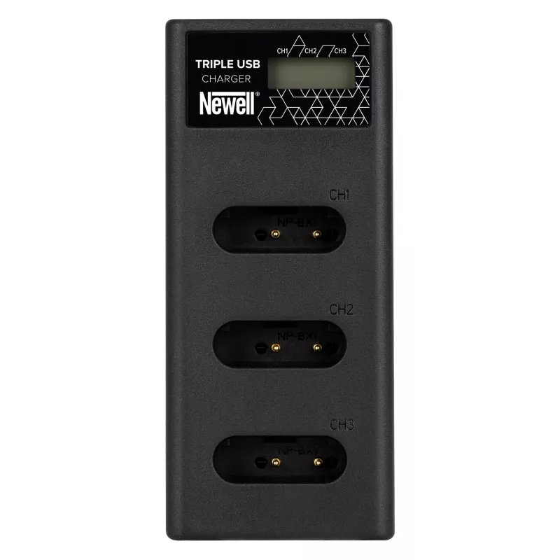 Newell CD-USB-C Triple-Channel Battery Charger for Sony NP-BX1 Batteries