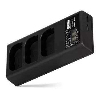 Newell CD-USB-C Triple-Channel Įkroviklis, skirtas Canon LP-E6 baterijoms