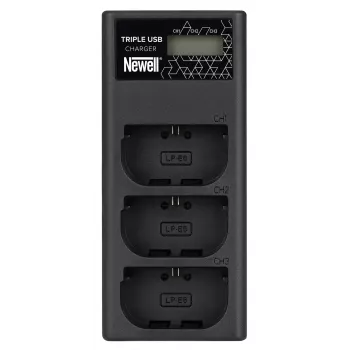 Newell CD-USB-C Triple-Channel Įkroviklis, skirtas Canon LP-E6 baterijoms