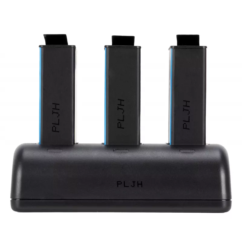 Newell trigubo kanalo įkroviklis SDC-USB-C ir 3 BCX-204 baterijos, skirtos DJI Osmo Action
