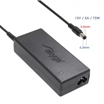 Akyga AK-ND-14 15V 5.0A 75W 6.3x3.0mm Toshiba nešiojamojo kompiuterio maitinimo adapteris 1,2m