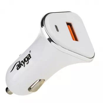 Akyga AK-CH-07 Automobilinis įkroviklis 12/24V 18W USB-A Quick Charge 3.0 5-12V / 1.5-3A Baltas