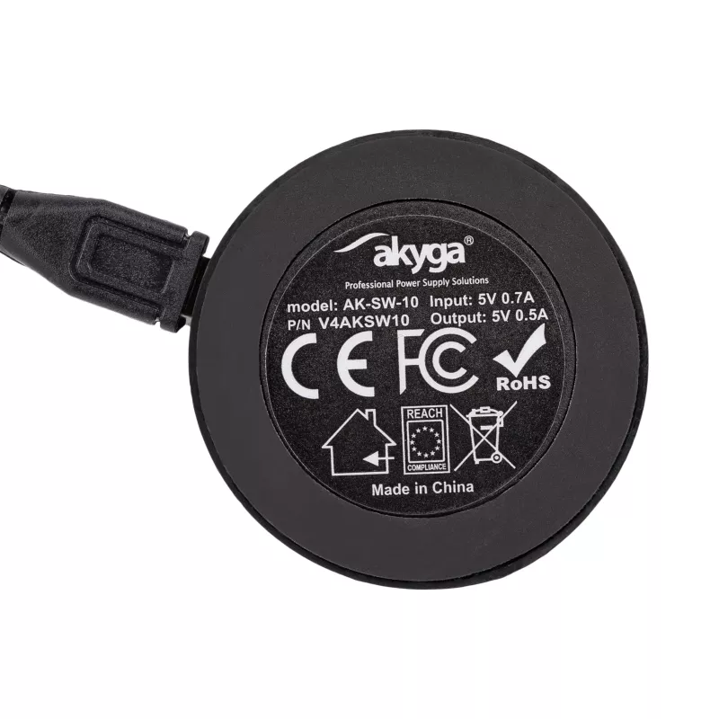 Akyga AK-SW-10 įkrovimo stovas Samsung Galaxy Watch 42/46 mm, Gear S2 / S3 laikrodžiams, micro USB–USB laidas 1 m