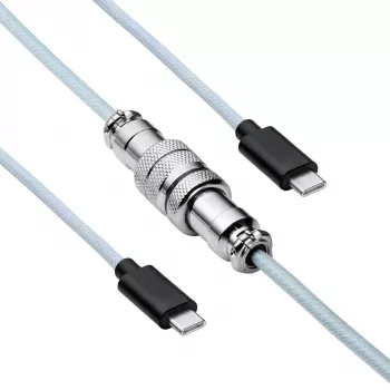 Akyga AK-USB-49 USB-C į USB-C spiralinis laidas su Aviator jungtimi 3 m juodas