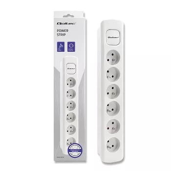 Qoltec Power Strip 6 Outlets 1,8m White