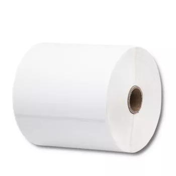 QOLTEC Termoetiketės 100 x 150 mm 350 vnt. – tiesioginio terminio spausdinimo, baltos, nuolatiniai klijai