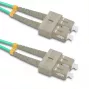 Qoltec SC/UPC to SC/UPC Duplex Multimode OM4 Fiber Optic Patch Cable, 5m, Aqua
